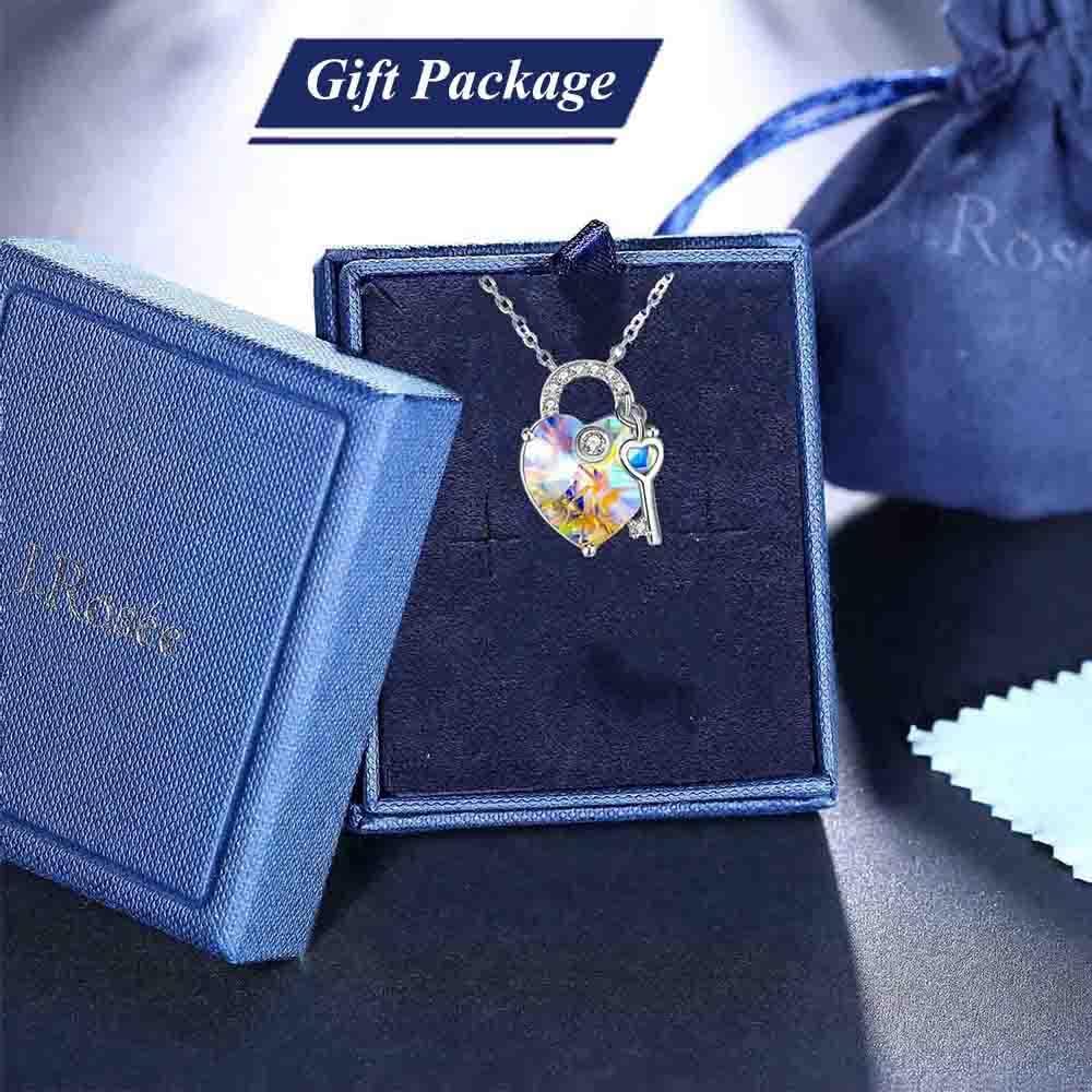 Swarovski Elements Crystal 925 Sterling Silver Pendant Fashion Necklace for Women Ladies Girls Gift JRosee Jewelry