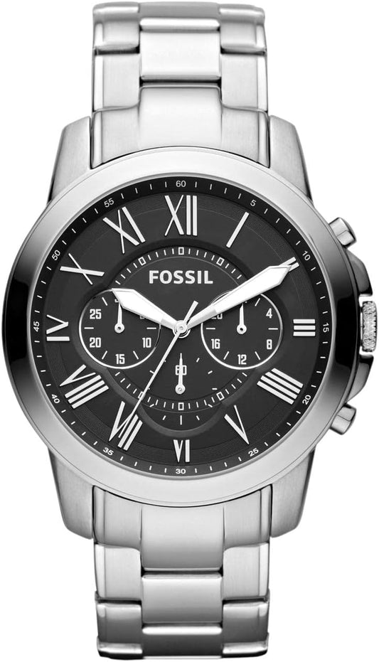 Fossil Men's 44mm Grant Roman Stainless Steel Watch