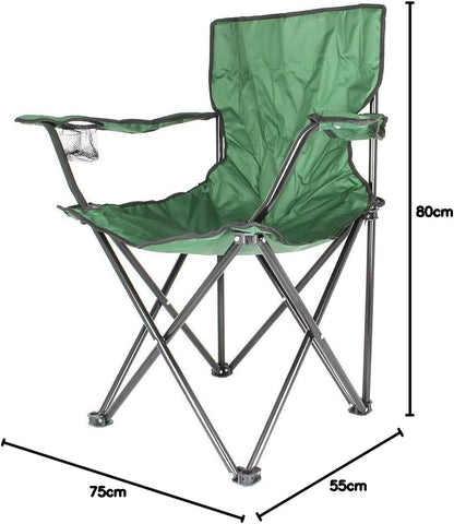 Egardenkart Camping Chair, Folding Camping Chairs for Adults with Armrests and Cup Holder and Carrying Bag, Lightweight Portable for Beach, Perfect for Caravan trips, BBQs, Garden, Picnic, (Red)