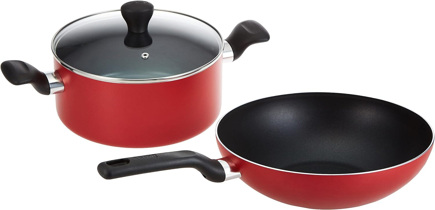 Tefal Aluminum Super Cook Non-Stick Cookware Set, Black, 9Pcs, B459S984, Online Exclusive