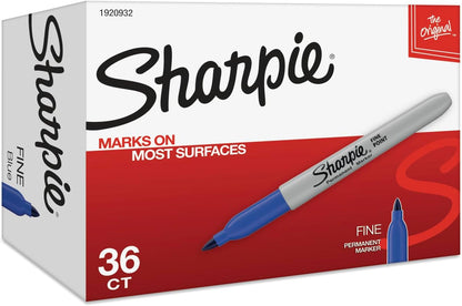 Sharpie Permanent Marker, Fine Point, Black, Pack of 3