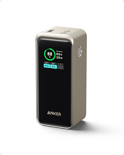 Anker Prime Power Bank, 20,000mAh Portable Charger with 200W Output, Smart Digital Display, 2 USB-C and 1 USB-A Port Compatible with iPhone 15/14 Series, Samsung, Dell, and More