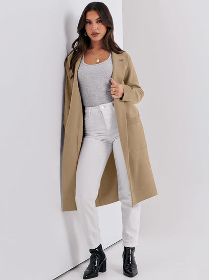 ANRABESS Cardigan for Women Oversized Open Front Sweater Coat Long Sleeve Lapel Blazer Jacket Fall Outwear Coatigan