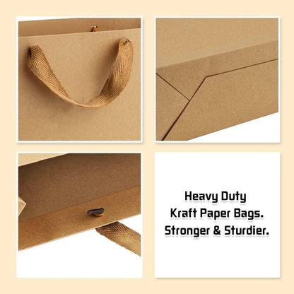 Paper Bags 20 Pack Gift Bags Heavy Duty Kraft Paper Brown Gift Paper Bags With Handles Wedding Party Favor Bags Shopping Bags Retail Goods Bags Paper Bags (30 * 10 * 40)