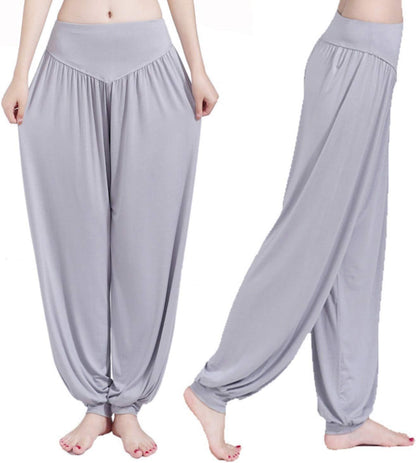 WSLCN Cropped Pants Harem Bouffant Soft Spandex Modal Yoga Pilates Pants Loose Trousers