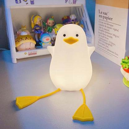 ECVV Cute Seagull Night Light for Kids,Soft Silicone Rechargeable Night Lamp for Kids Room | Touch Control Dimming,Cute Portable Night Light | Gifts for Boys Girls