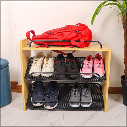 YATAI Bamboo Shoe Bench, Multifunctional Modern Shoes Rack, Shoes Organizer Bench Load Capacity upto 100KG, Portable & Durable Shoes Stand, Space Saving Shoes Rack for Hallway, Living Room, Bedroom