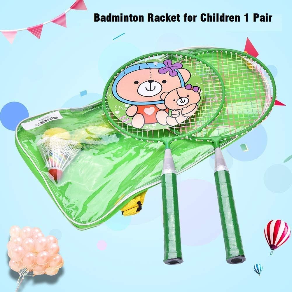 Badminton Racket for Children 1 Pair, Nylon Alloy Durable Badminton Racquet Set for Kids Indoor/Outdoor Sport Game（Including 4 Badminton and 2 Table Tennis）