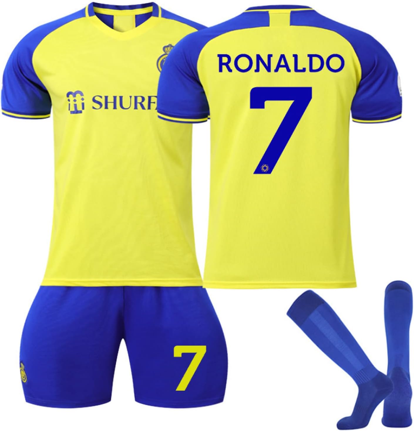 GGEROU Kids Football Jersey Set,Cristiano Ronaldo No #7 Soccer Jersey, World Champion Football Soccer Jersey Set Kids & Youth Sizes Tracksuits