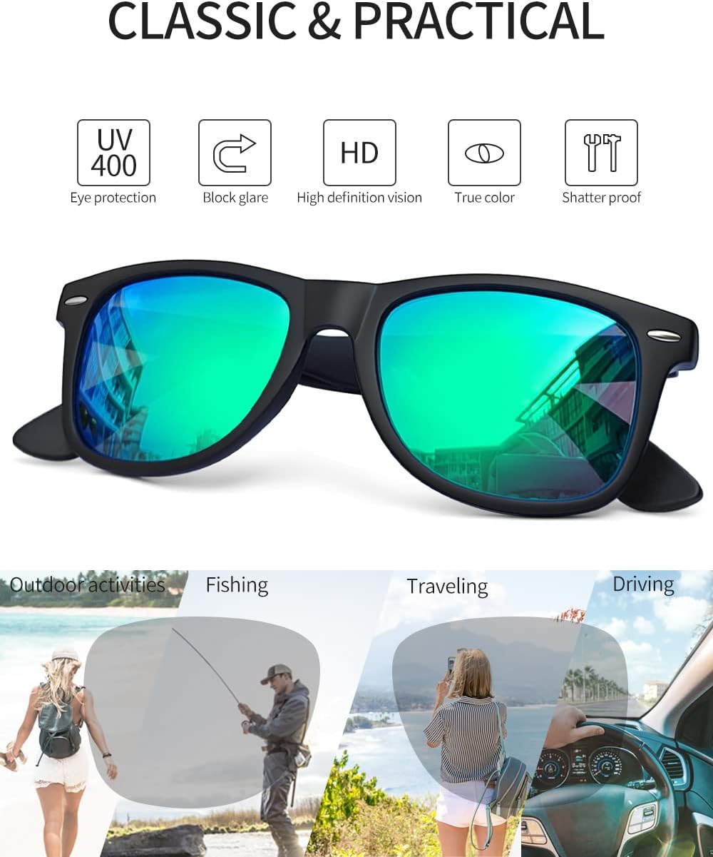 Joopin Polarized Sunglasses Men Women, Classic Square Sun Glasses 100% UV Protection Driving Fishing