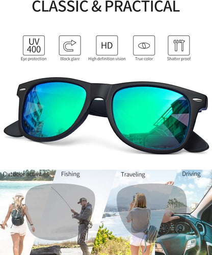 Joopin Polarized Sunglasses Men Women, Classic Square Sun Glasses 100% UV Protection Driving Fishing