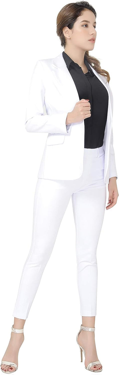 Marycrafts Women's Business Blazer Pant Suit Set for Work