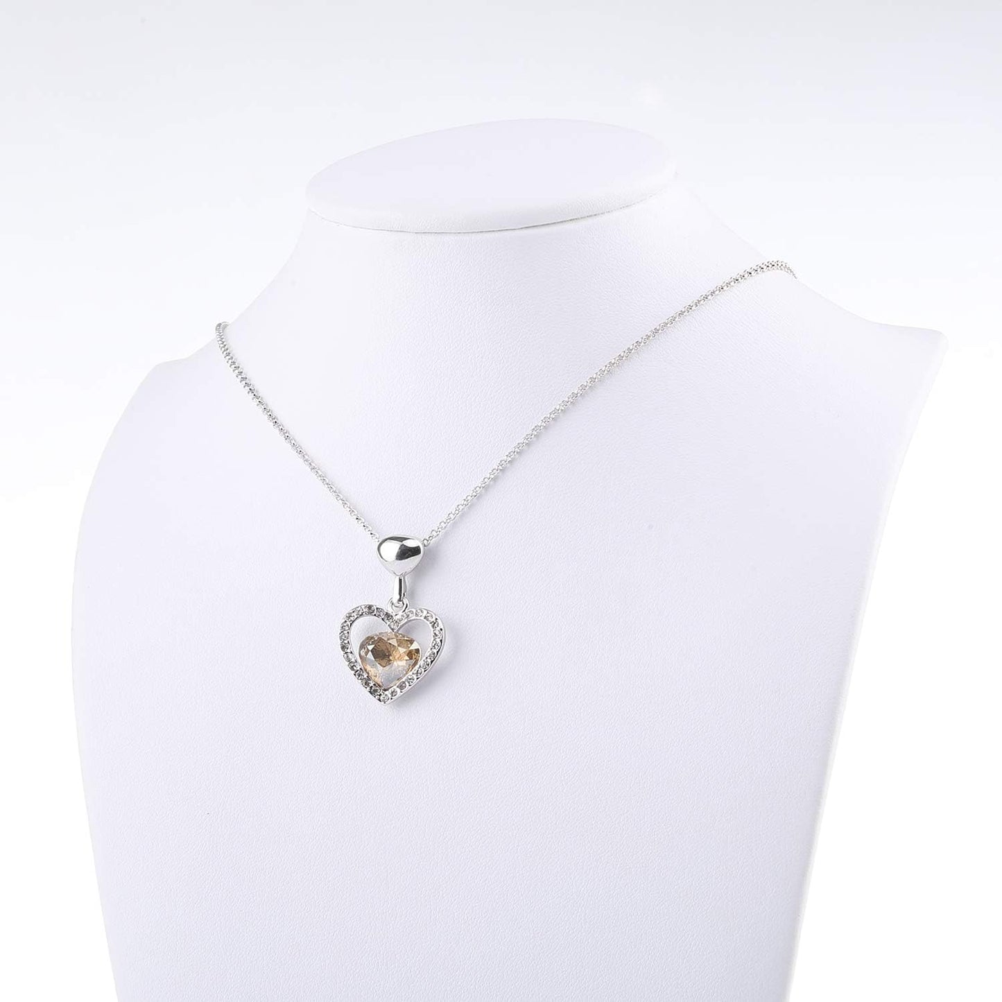 White Gold plated necklace made with Swarovski® crystals