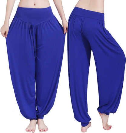 WSLCN Cropped Pants Harem Bouffant Soft Spandex Modal Yoga Pilates Pants Loose Trousers