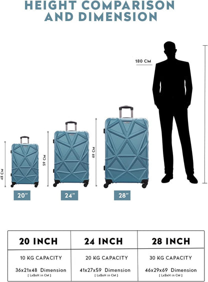 PARA JOHN Single Size, 28" Checked-in Matrix luggage trolley Blue 28 Inch