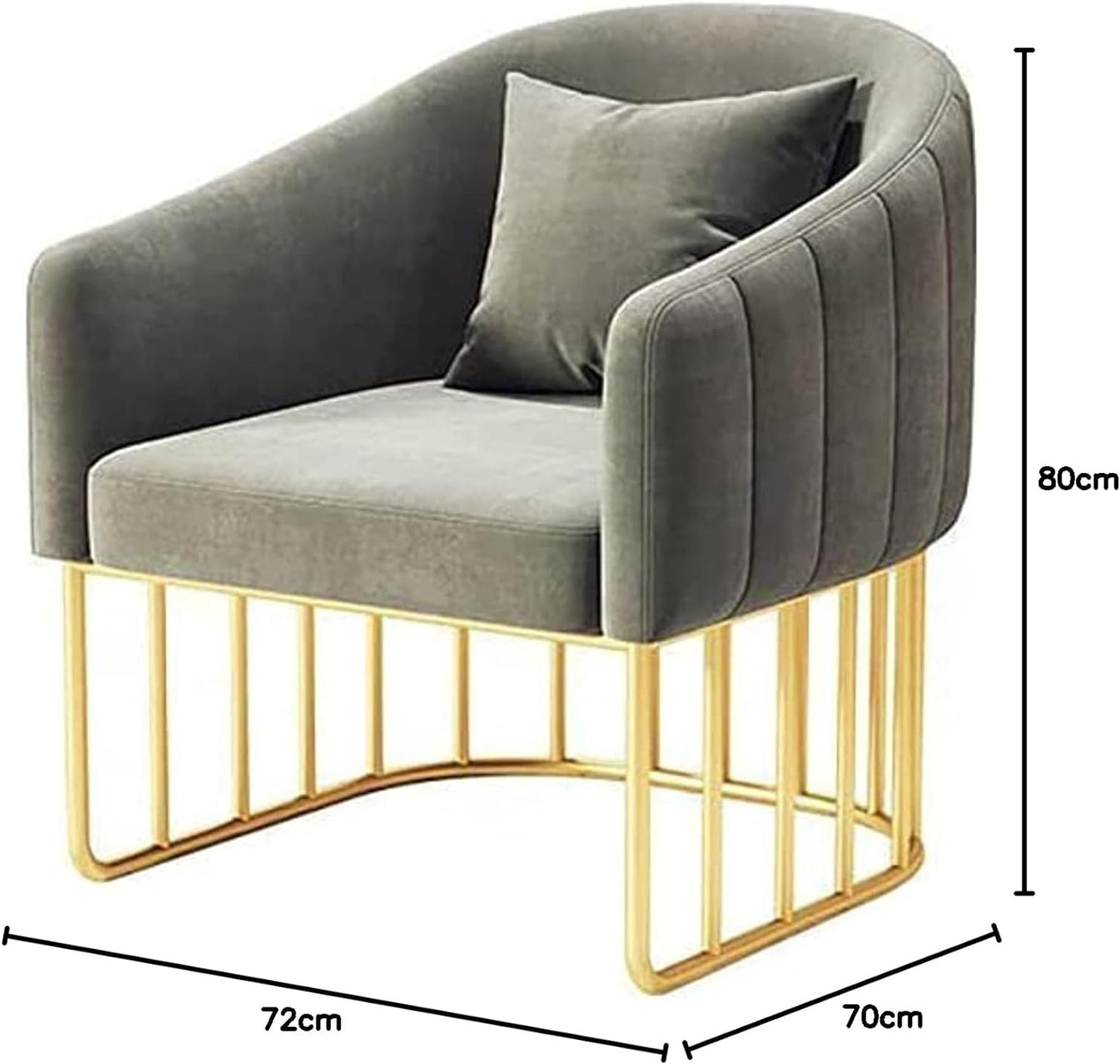 Modern Accent Velvet Chairs Comfy Upholstered Arm Chair Single Sofa With Golden Metal Frame Legs For Living Room Visitor Room (Beige)