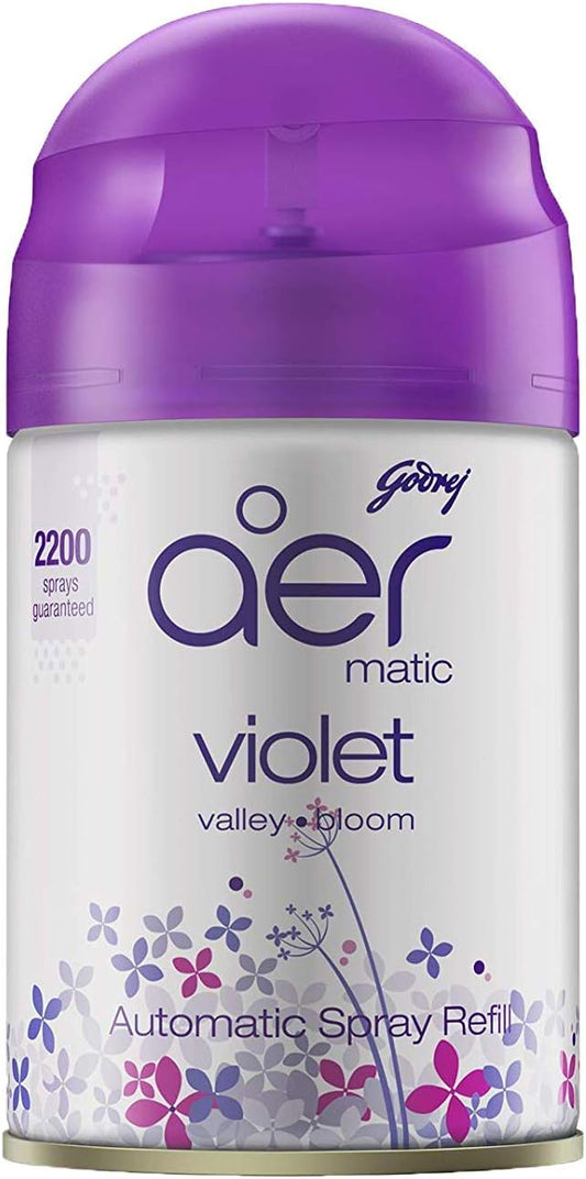 Godrej aer Matic, Automatic Air Freshener Refill Pack Violet Valley Bloom 225 ml, Fghkarpox011