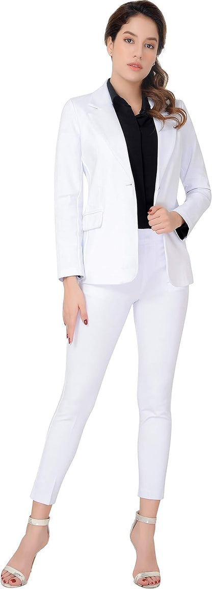 Marycrafts Women's Business Blazer Pant Suit Set for Work