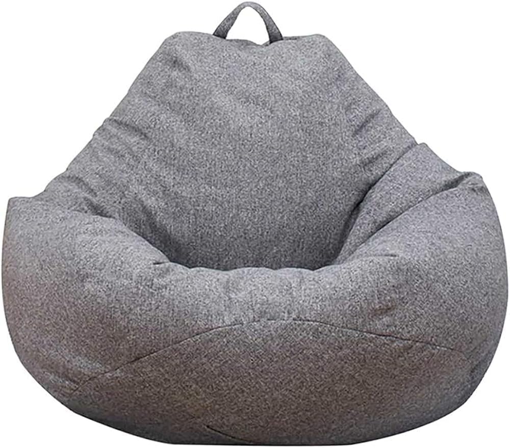 Bean Bag Chair Sofa Cover (No Filler), Lazy Recliner High Back Large Bean Bag Storage Chair Cover Bag,for all ages, No Filler (Blue)