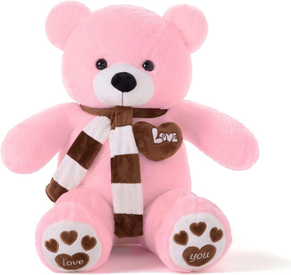 MissTiara Giant Plush Teddy Bear 100cm Cute Soft Stuffed Plush Toy Best Gifts for Valentine’s Day Birthday Party or Any Special days (Pink A)