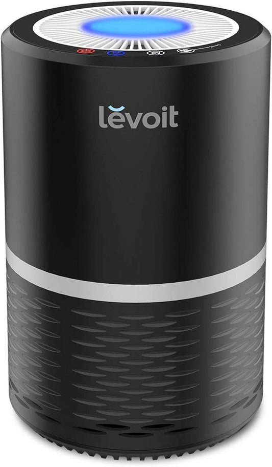 Levoit Air Purifier For Home With True Hepa Filter, Filter Change Reminder, Led Display Off Function, Portable Purifiers For Dust, Smokers, Pollen, Pet Dander, Hay Fever, Cooking Smell, Lv-H132 Black