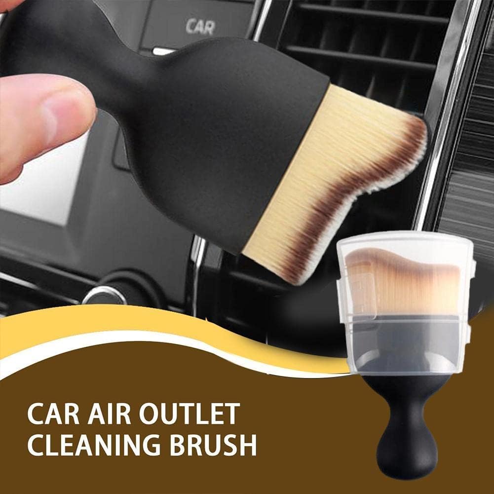 Zurligi Car Detailing Soft Brushes with Cover, Car Interior Cleaning Tool Brush Dense Bristles Scratch Free Interior Dust Brush for Car Dashboard, Air Conditioning Vents, Crevices Cleaning Tools