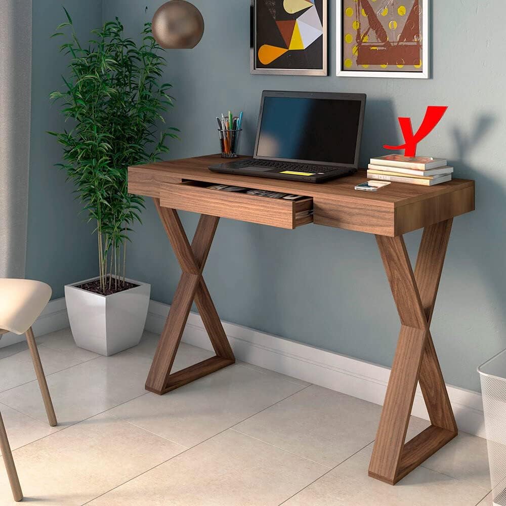 Artany Veneza Desk, Nogal, W 90.8 X D 50 cm H 77.6