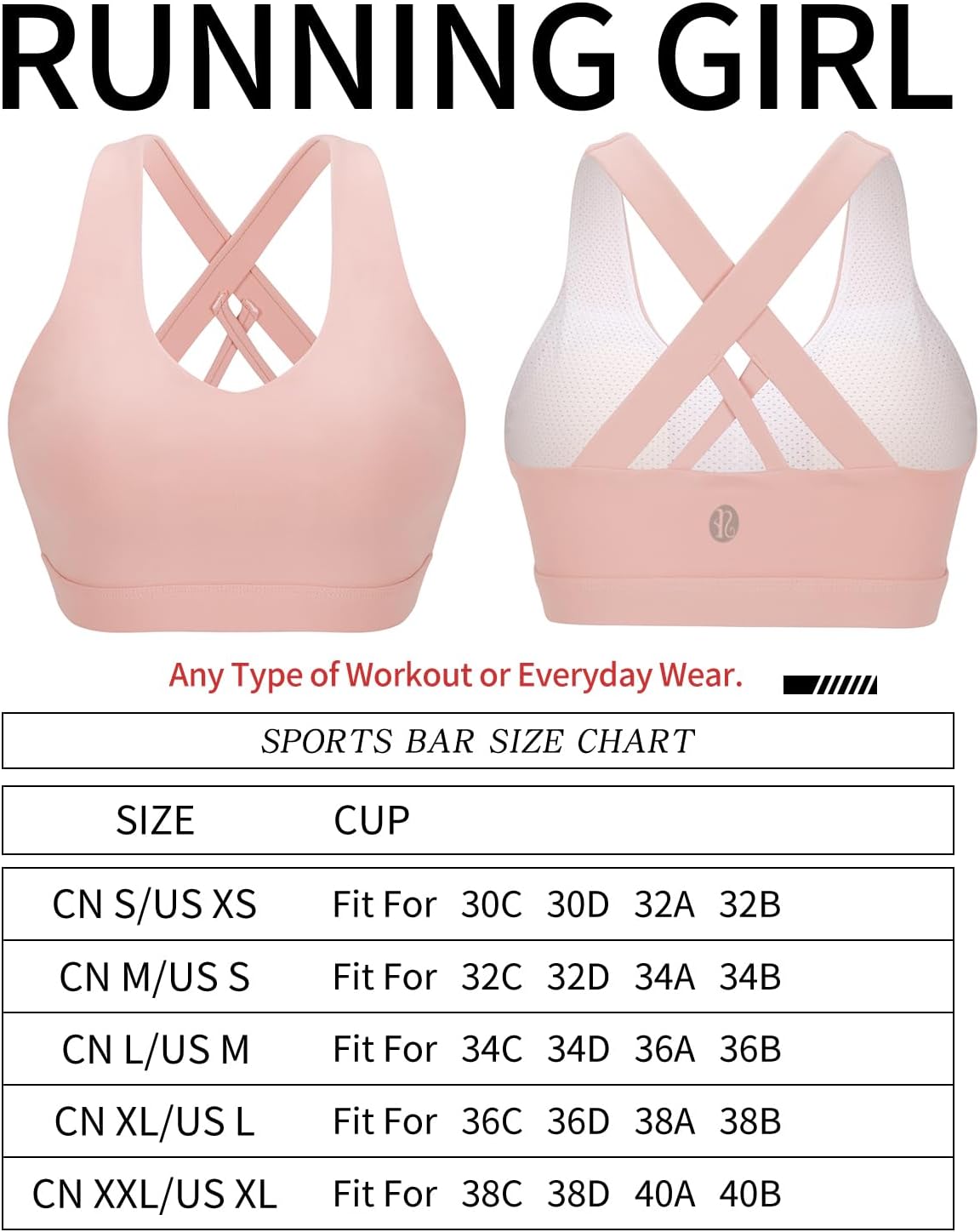 RUNNING GIRL womens Full Coverage Women's Plus Sports Bras