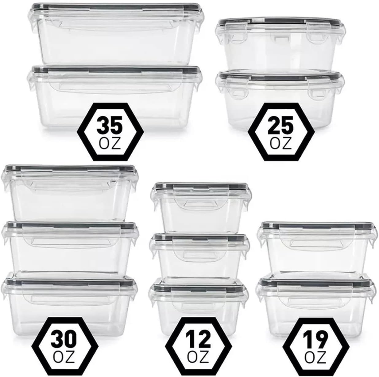 TYCOM Airtight Food Storage Containers - Wildone Cereal & Dry Food Storage Containers Set of 7 with Easy Locking Lids, for Kitchen Pantry Organization & Storage