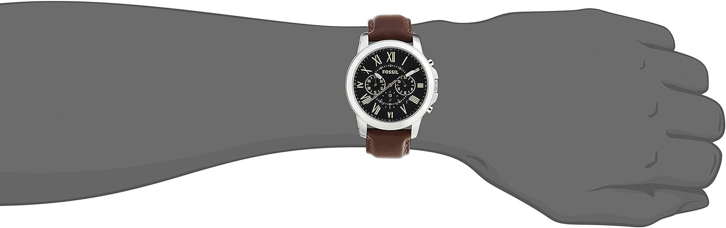 Fossil Leather Mens Quartz Watch