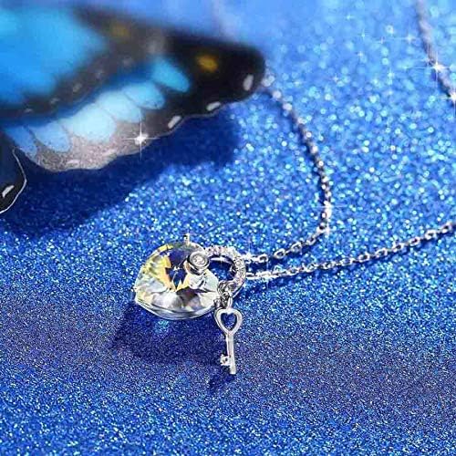 Swarovski Elements Crystal 925 Sterling Silver Pendant Fashion Necklace for Women Ladies Girls Gift JRosee Jewelry