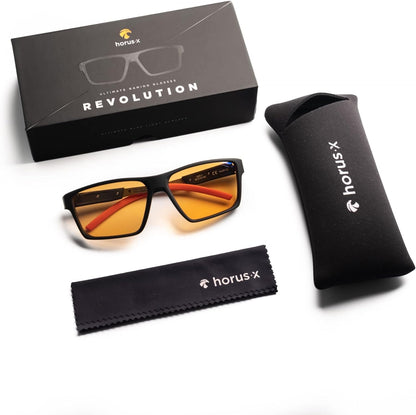 HORUS X • Blue Light Blocking Glasses - Gaming and Sunglasses - Anti-Fatigue & Eyestrain for Screens - Esport - Men and Women