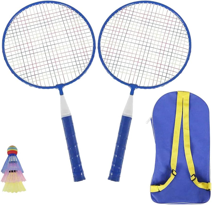 Badminton Rackets for Children,Shuttlecocks Racquet Sports Set w/Lightweight Carrying Bag for Kids Professionals Beginner Players Indoor Outdoor Sport Game