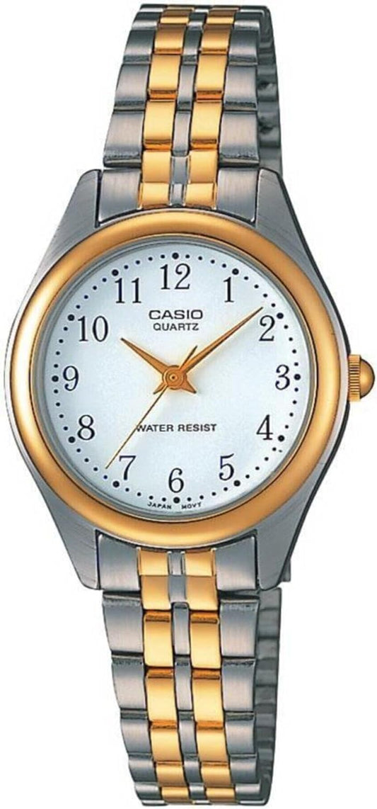 Casio Womens Quartz Watch, Analog Display and Leather Strap