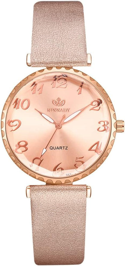 Luxury Womens Watch with Bracelet Gifts Set Rose Gold for Lady Female Elegant Wrist Watches Ladies Stylish Bracelet Watches