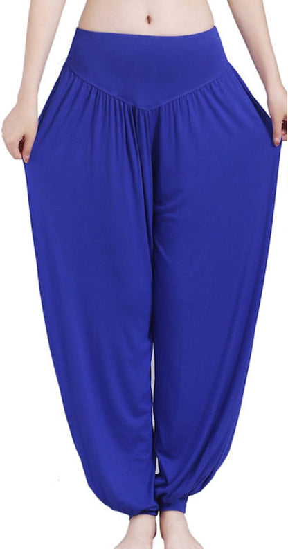 WSLCN Cropped Pants Harem Bouffant Soft Spandex Modal Yoga Pilates Pants Loose Trousers