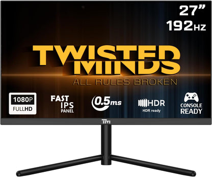 Twisted Minds 27-Inch Flat Gaming Monitor, FHD 1920 x 1080, 0.5ms Response Rate, HDR, 192Hz Refresh Rate, Fast IPS, Experience Smooth, Blur-Free Gaming, Multiple I/O & HDMI 2.1