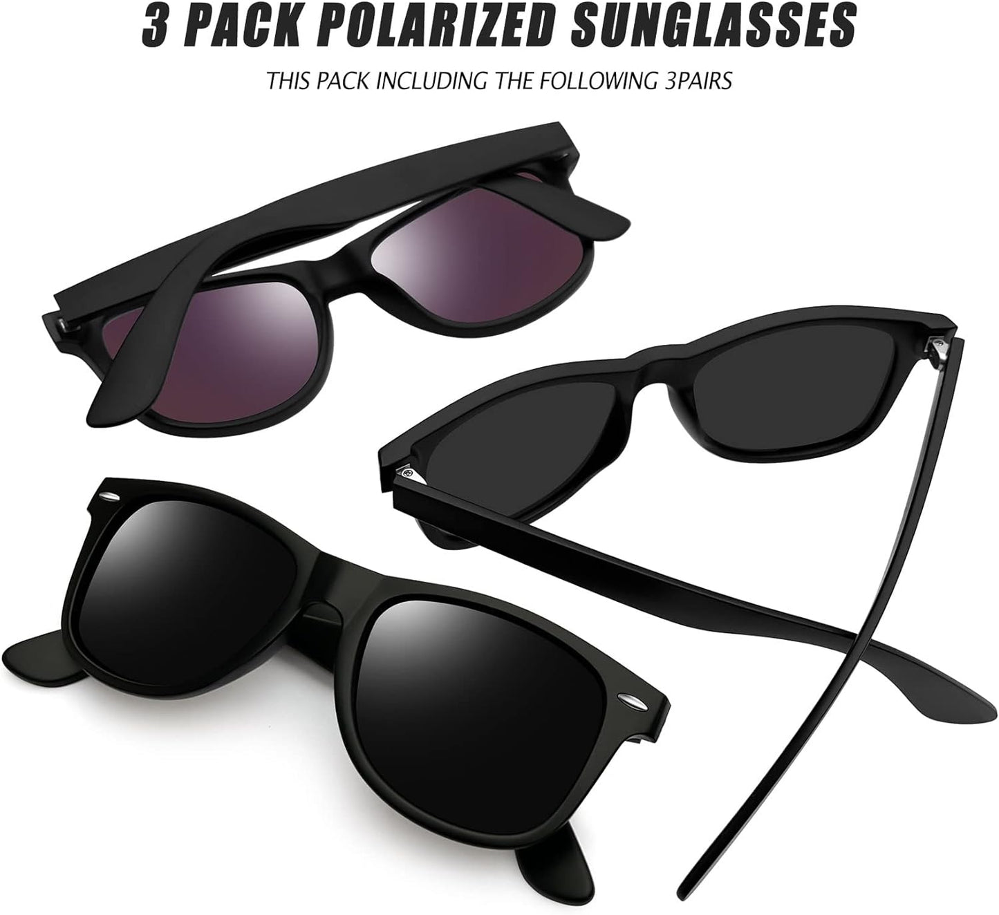 Joopin Polarized Sunglasses Men Women, Classic Square Sun Glasses 100% UV Protection Driving Fishing