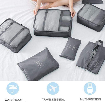 AISONBO 7Pcs SET Travel Luggage Organizer Packing Cubes Set Storage Bag Waterproof Laundry Bag Traveling Accessories