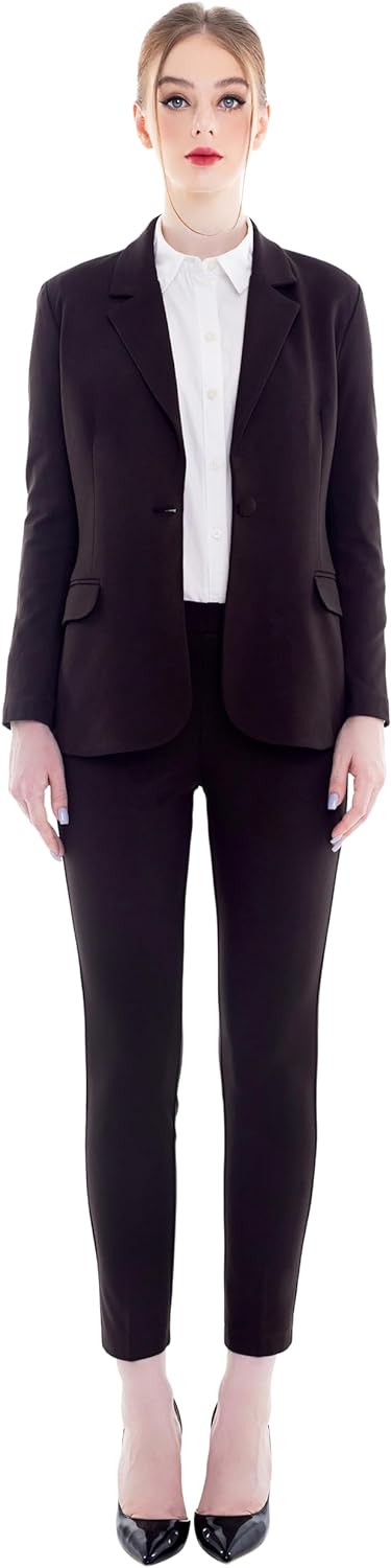 Marycrafts Women's Business Blazer Pant Suit Set for Work