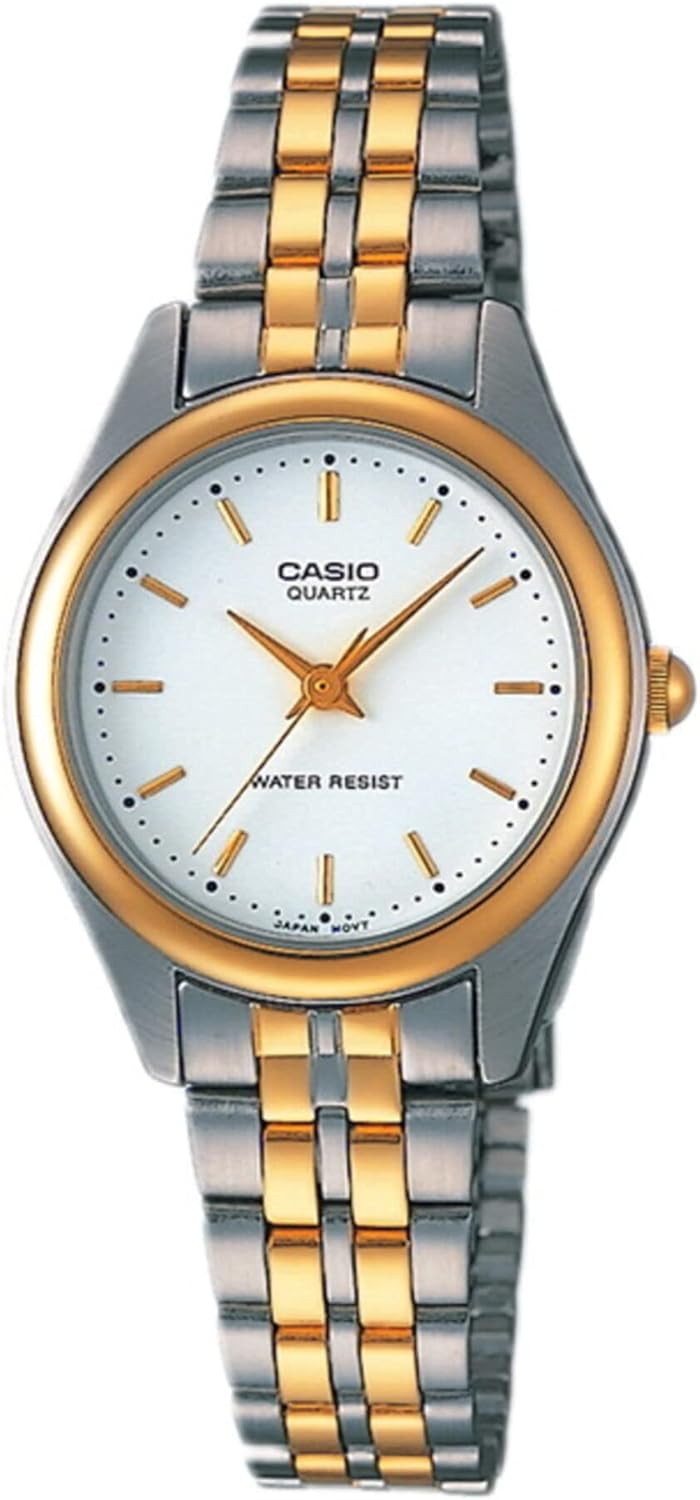 Casio Womens Quartz Watch, Analog Display and Leather Strap