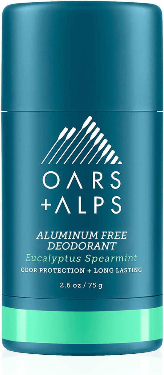 Oars + Alps Natural Deodorant for Men and Women, Aluminum Free and Alcohol Free, Vegan and Gluten Free, Eucalyptus Spearmint