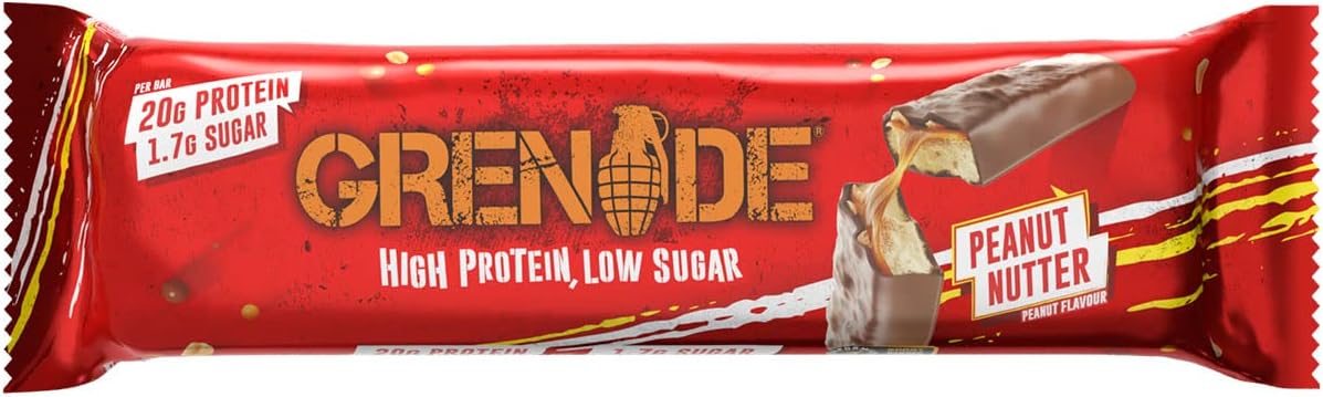 Grenade High Protein, Low Sugar Bar - Chocolate Chip Salted Caramel, 12 x 60 g