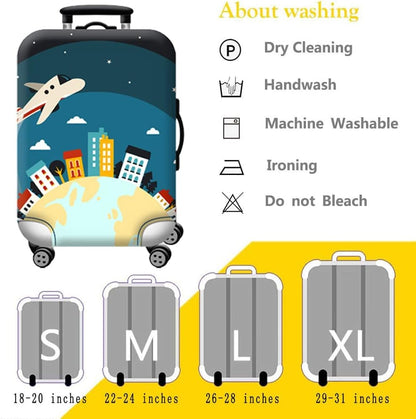 Homarket Travel Luggage Cover Suitcase Protector 18-32 Inch Suitcase Spandex Baggage Covers Washable Dustproof Anti-Scratch (L(26-28 inch luggage), H560)