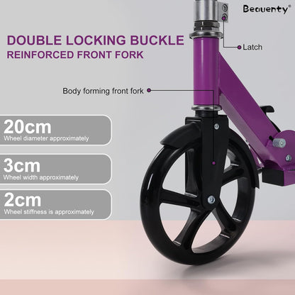 Beauenty Kick Scooter for Kids, Teens, Adult Riders Up to 150KG, 2-Wheel Scooter Foldable to Carry