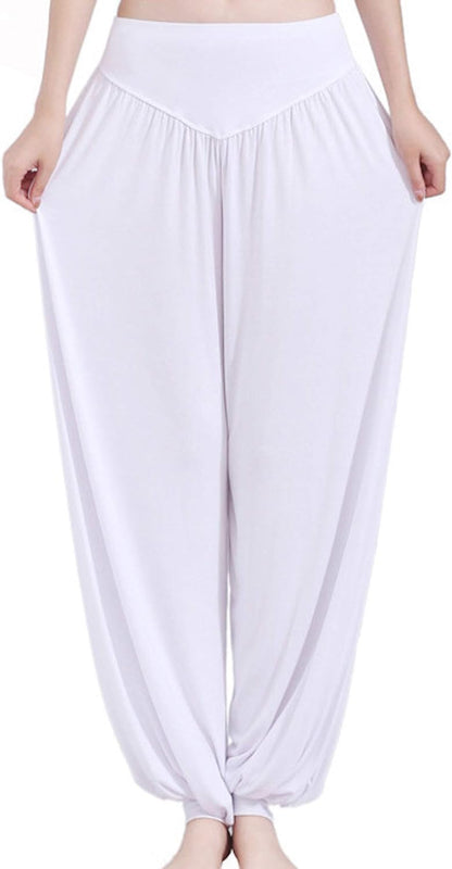 WSLCN Cropped Pants Harem Bouffant Soft Spandex Modal Yoga Pilates Pants Loose Trousers