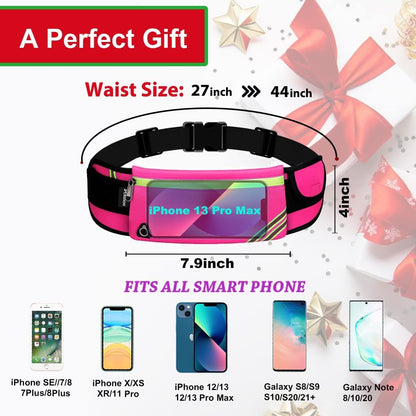 AIKENDO Running Pouch Belt Waist Pack Bag,Workout Fanny Pack,Bounce Free Jogging Pocket Belt–Travelling Money Cell Phone Holder for Running Accessories, Blue, One Size