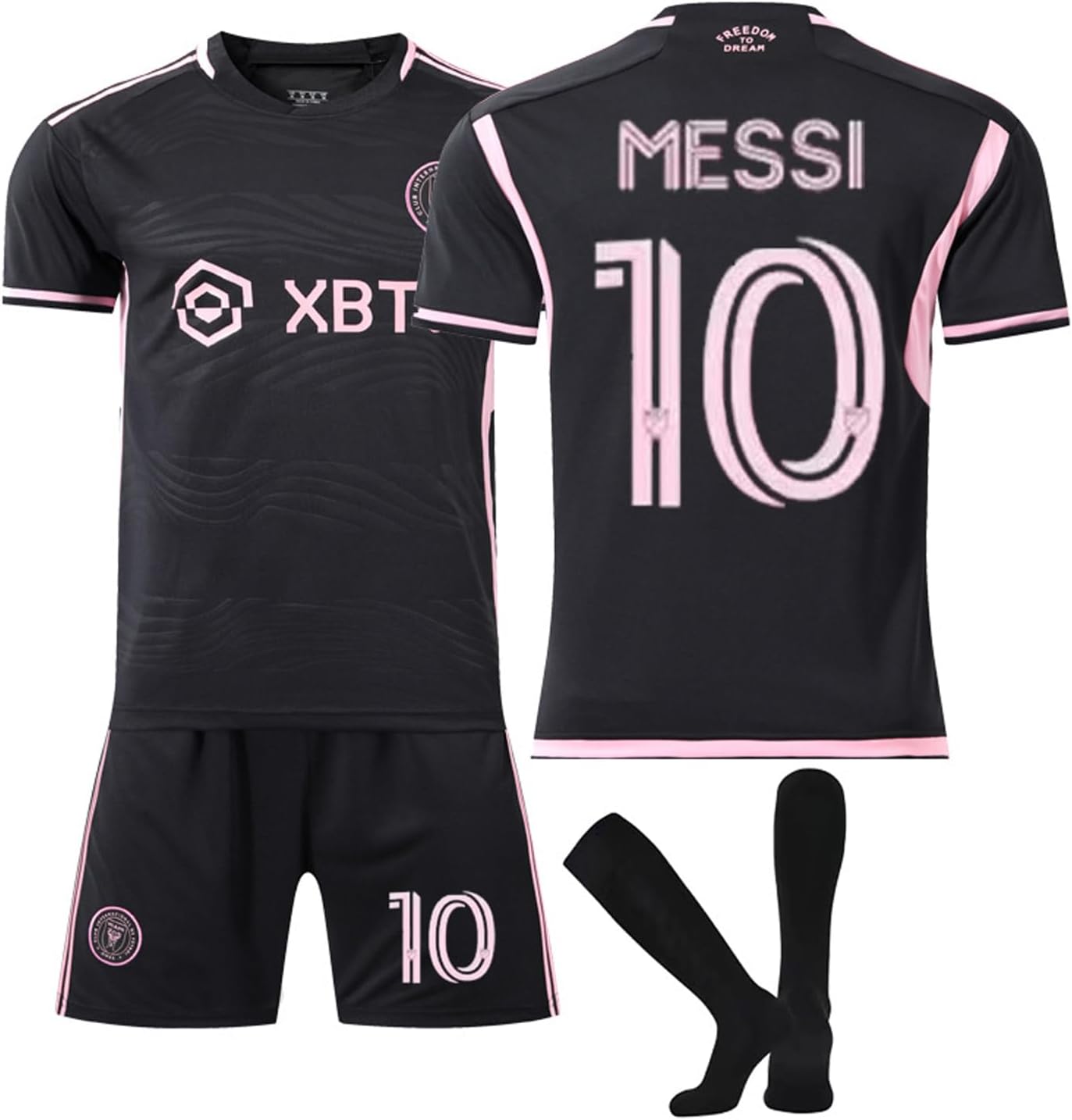 GGEROU Kids Football Jersey Set，Miami Messi # 10 Soccer Jersey World Champion Football Soccer Jersey Set for Kids