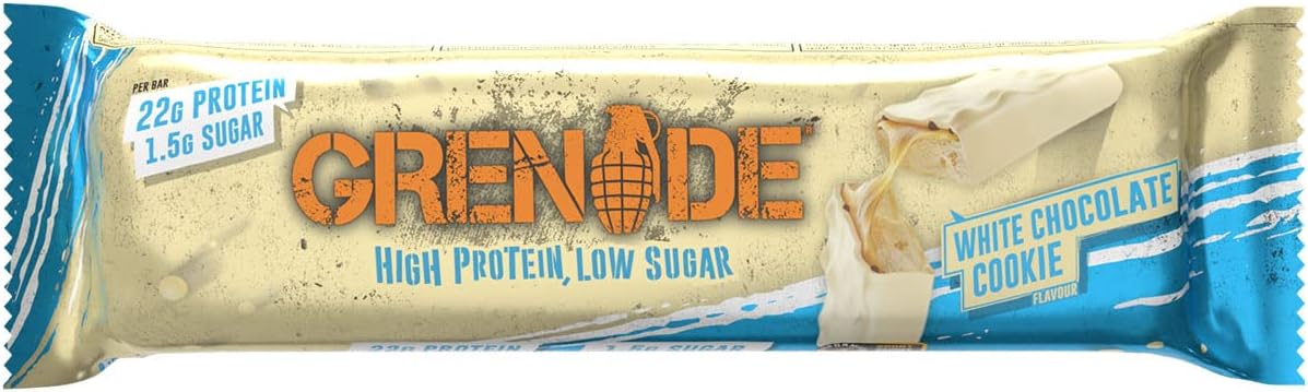 Grenade High Protein, Low Sugar Bar - Chocolate Chip Salted Caramel, 12 x 60 g