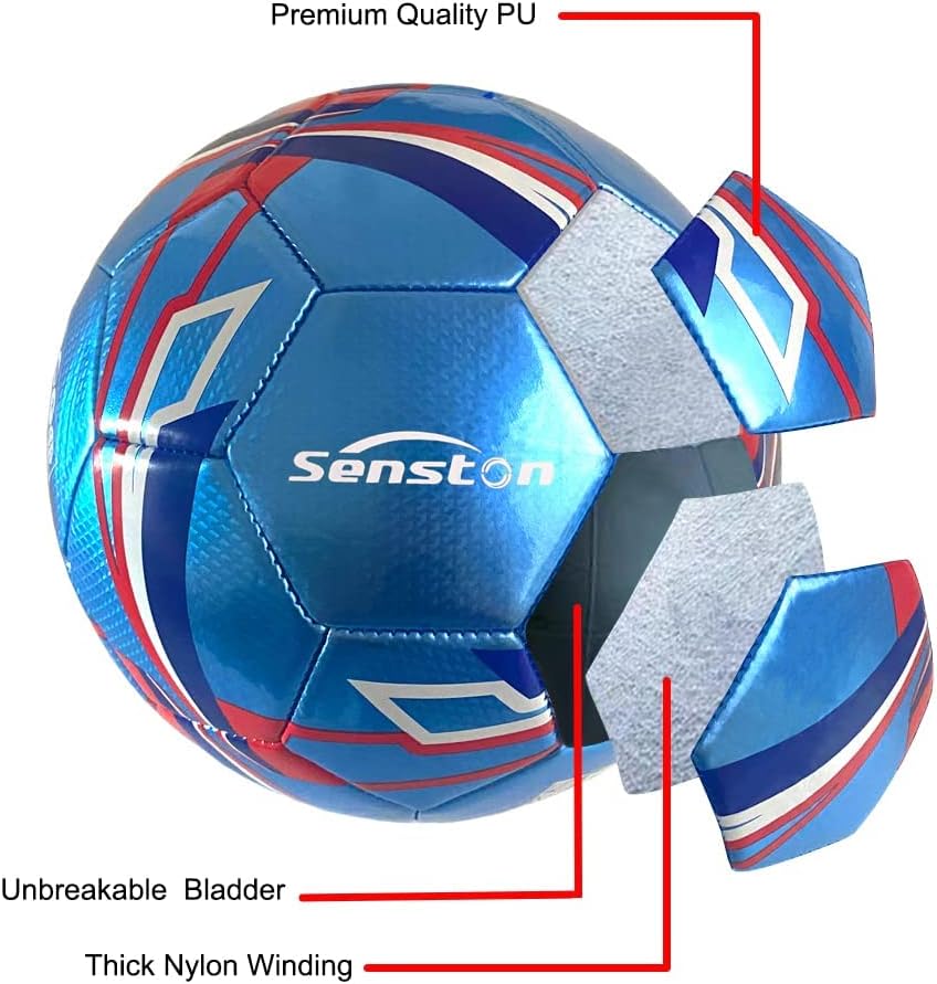 Senston Football Soccer Ball Size 5 Official Training Football Match Ball with Pump